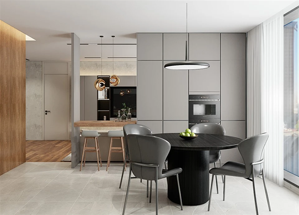 کابینت اتاق ناهار خوری خاکستری