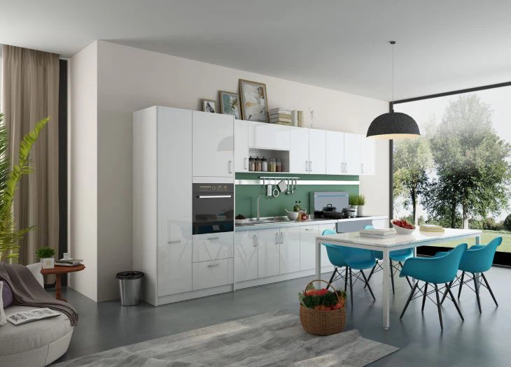 White Handleless Kitchen Cabinets